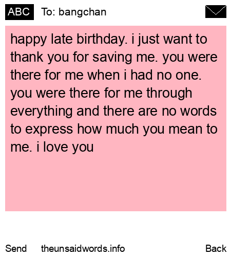 unsent message to bangchan