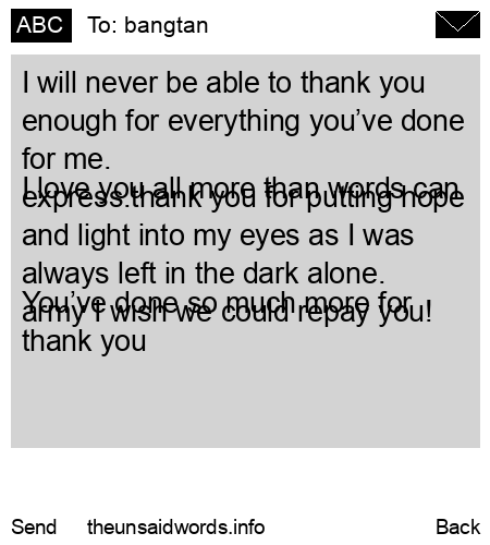 unsent message to bangtan