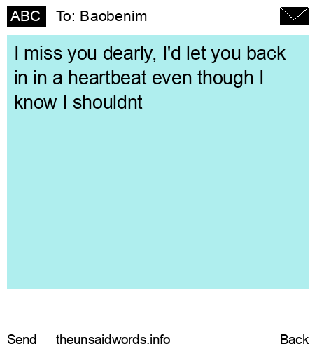 unsent message to Baobenim