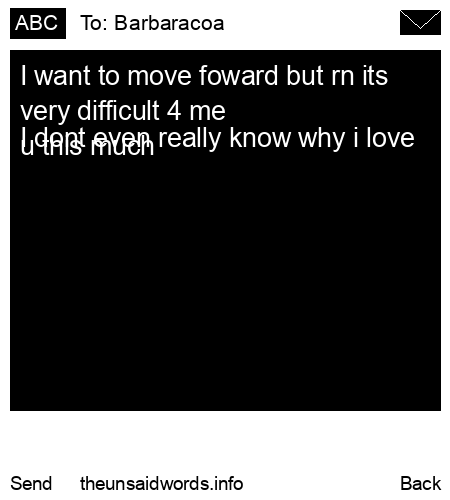 unsent message to Barbaracoa