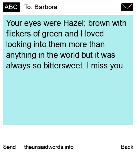unsent message to Barbora