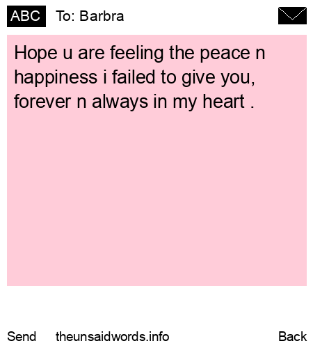 unsent message to Barbra