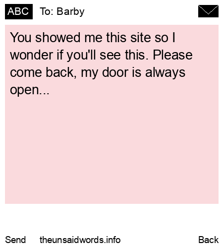 unsent message to Barby