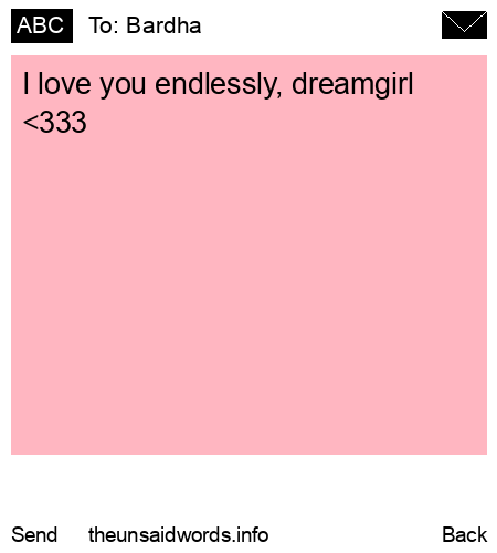 unsent message to Bardha