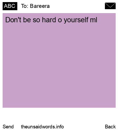 unsent message to Bareera