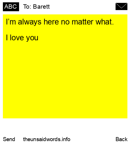 unsent message to Barett