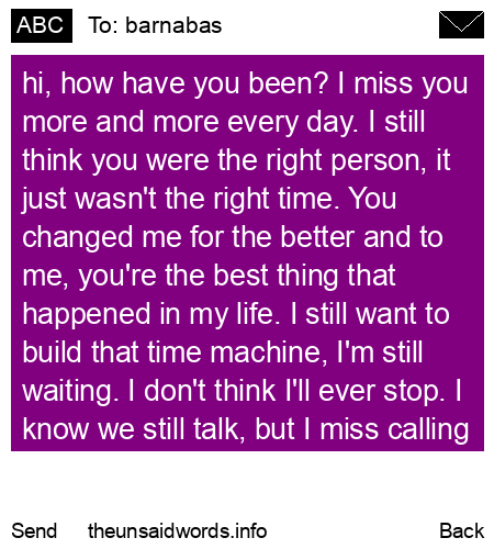 unsent message to barnabas