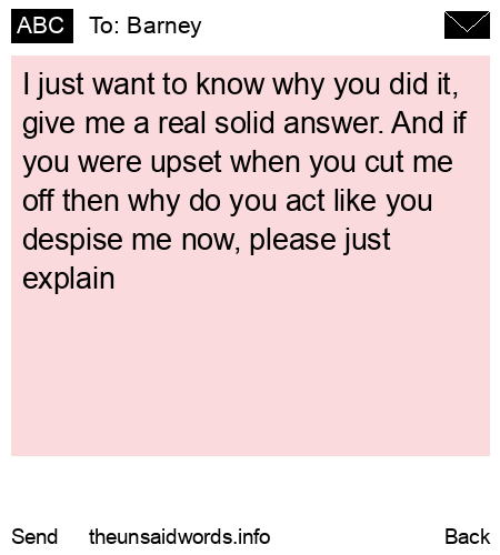 unsent message to Barney