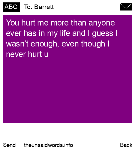 unsent message to Barrett