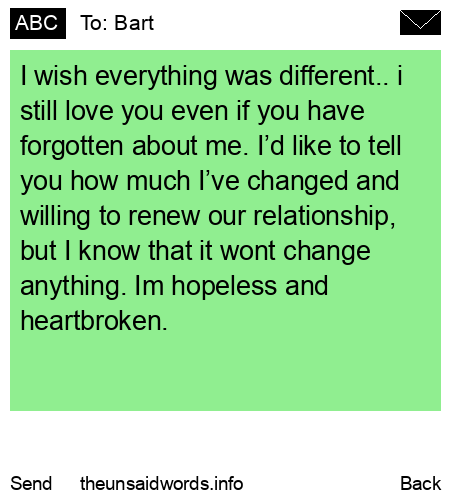 unsent message to Bart