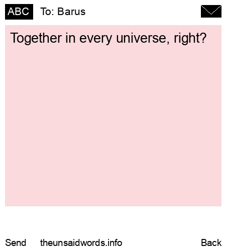 unsent message to Barus