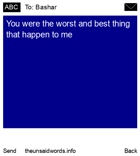 unsent message to Bashar