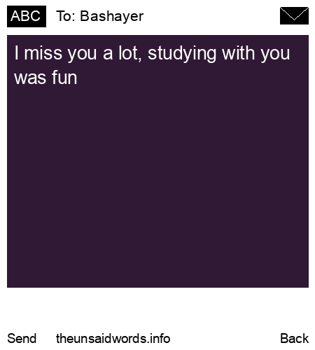 unsent message to Bashayer