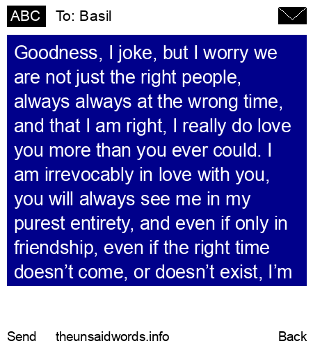 unsent message to Basil