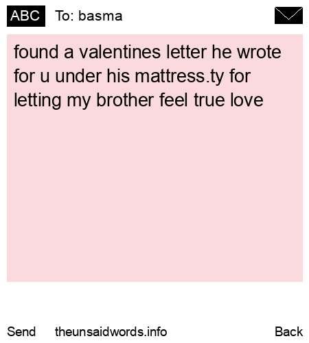 unsent message to basma
