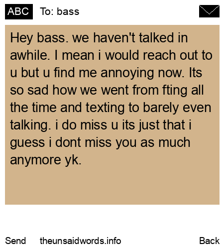 unsent message to bass