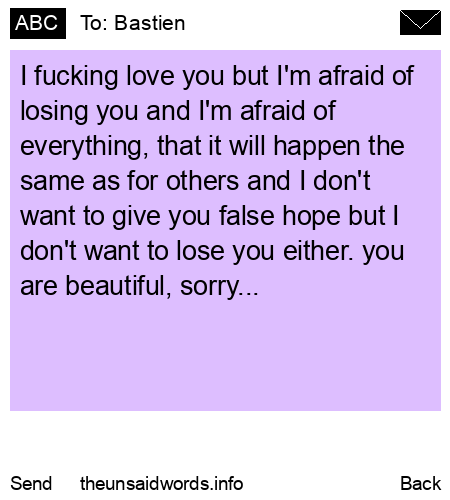 unsent message to Bastien