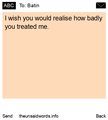 unsent message to Batin