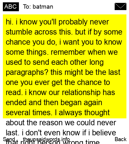 unsent message to batman