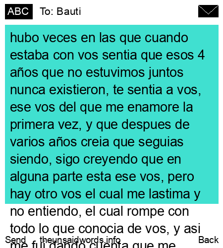 unsent message to Bauti