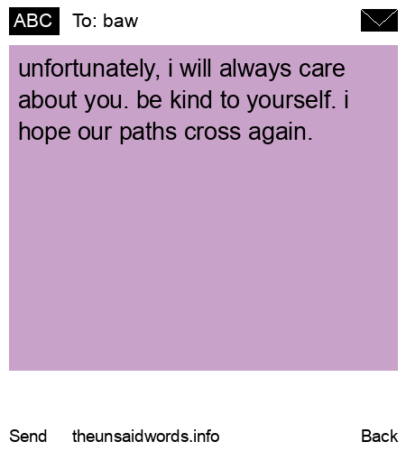unsent message to baw
