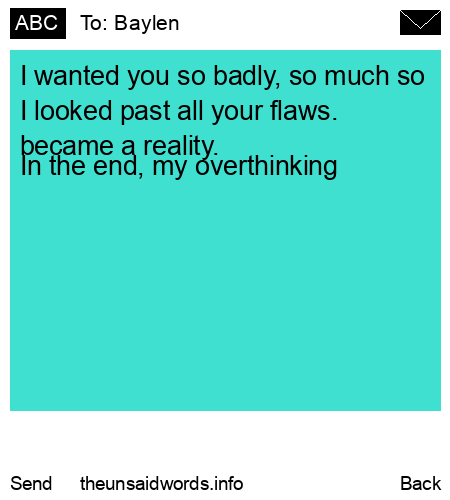 unsent message to Baylen
