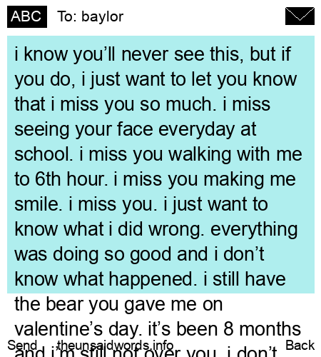 unsent message to baylor