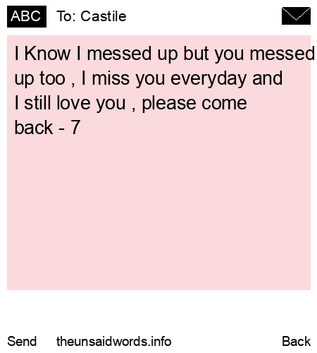 unsent message to Castile