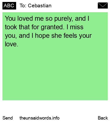 unsent message to Cebastian