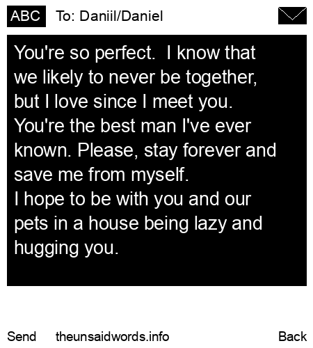 unsent message to Daniil/Daniel