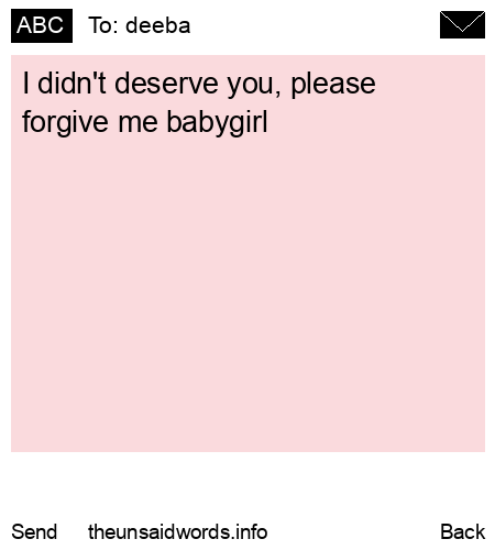 unsent message to deeba