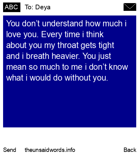 unsent message to Deya