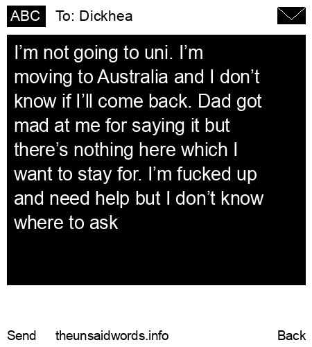 unsent message to Dickhea