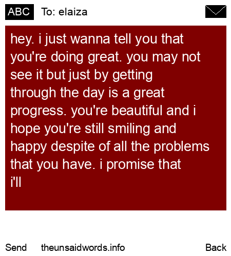 unsent message to elaiza