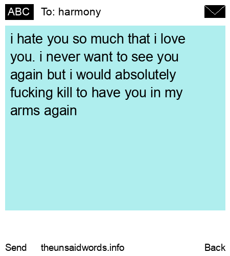 unsent message to harmony