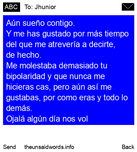 unsent message to Jhunior