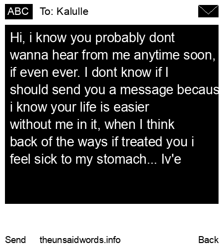 unsent message to Kalulle