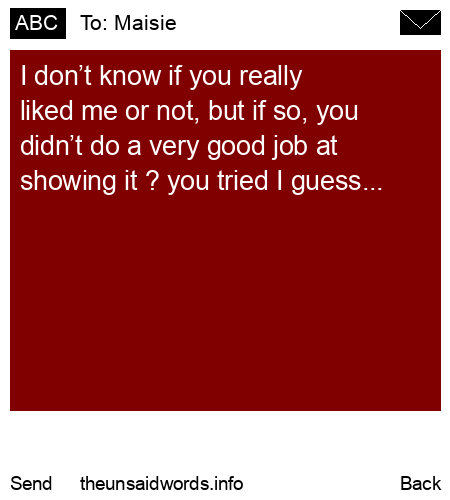 unsent message to Maisie
