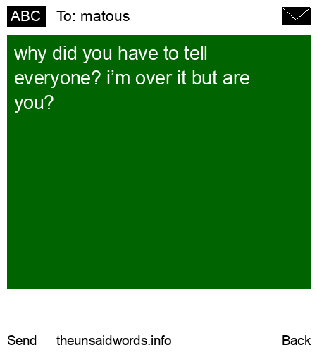 unsent message to matous