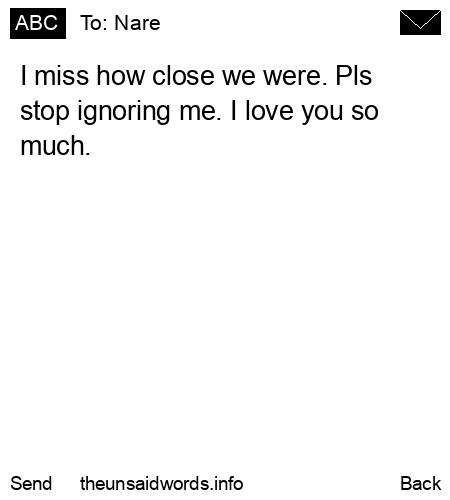 unsent message to Nare