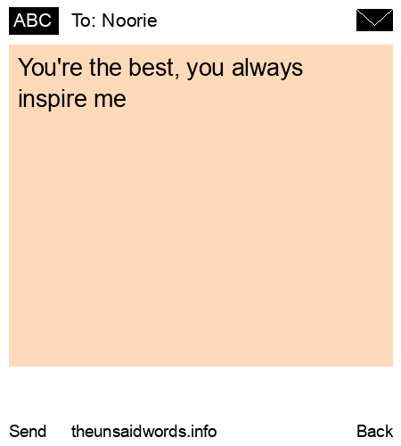 unsent message to Noorie