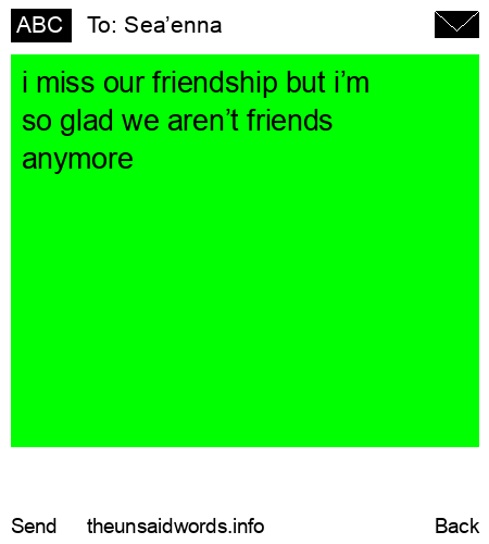 unsent message to Sea’enna 