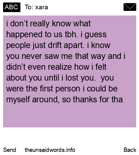 unsent message to xara