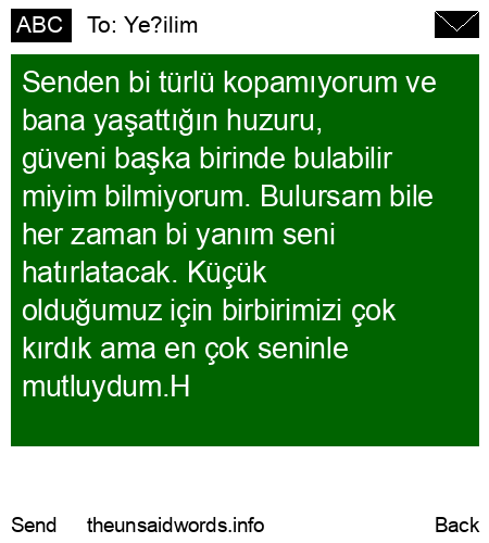 unsent message to Ye?ilim