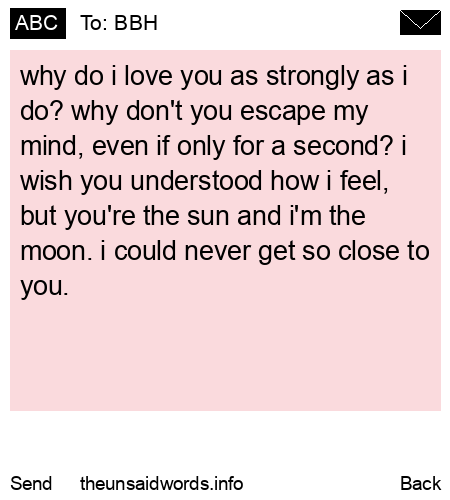 unsent message to BBH