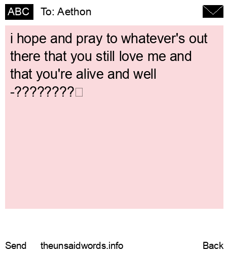 unsent message to Aethon