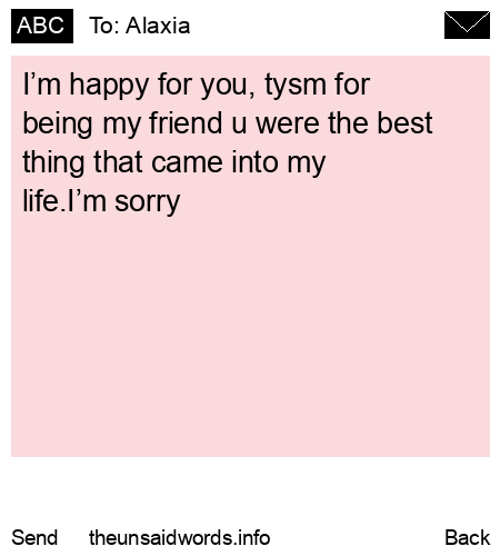 unsent message to Alaxia