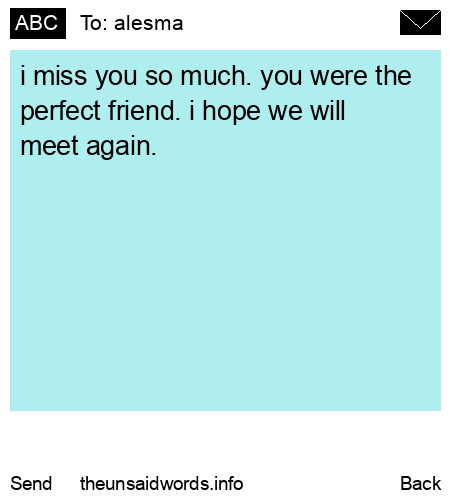 unsent message to alesma