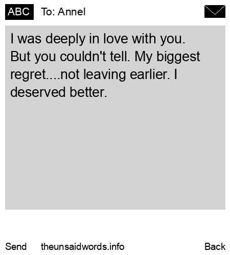 unsent message to Annel