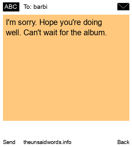unsent message to barbi